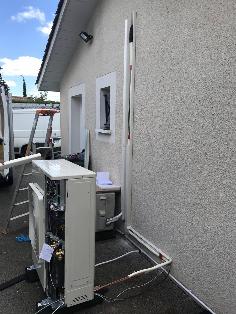 Installation d'un groupe exterieur climatisation