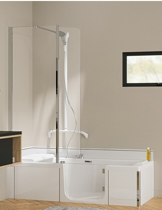duo douche/ baignoire concept 2 en 1 Bordeaux